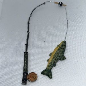 Fairy Garden Mini 10 Fly Fishing Rods and Fish